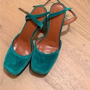 Elegant Green Suede Women's Sandals